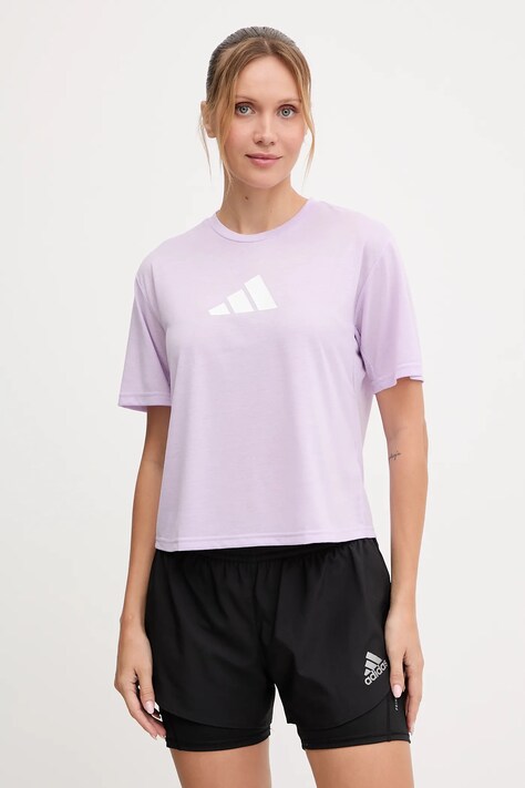 Тениска за трениране adidas Performance Workout Essentials дамска в лилаво JY2183
