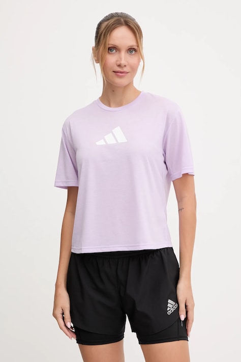 Tréningové tričko adidas Performance Workout Essentials fialová farba, JY2183