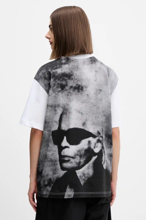 Karl Lagerfeld Jeans t-shirt bawełniany damski kolor biały A4W17096
