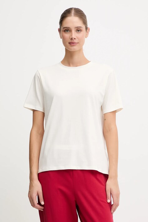 HUGO t-shirt lounge damski kolor beżowy 50555634