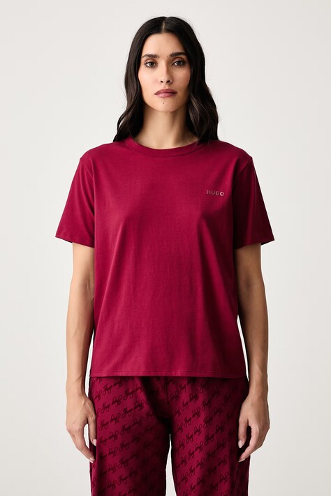 HUGO Homewear majica kratkih rukava ženska od pamuka s elastanom HUGO ID T-SHIRT crvena 50555634