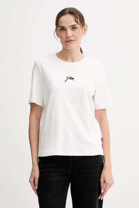G-Star tricou din bumbac culoarea bej, D26907.D976