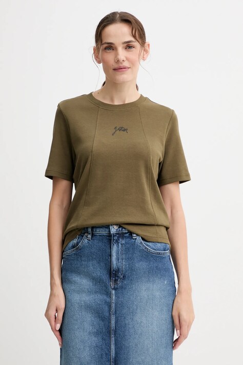 G-Star tricou din bumbac culoarea verde, D26907.D976