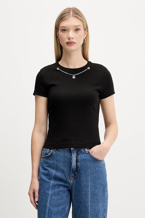 HUGO t-shirt damski kolor czarny 50549392