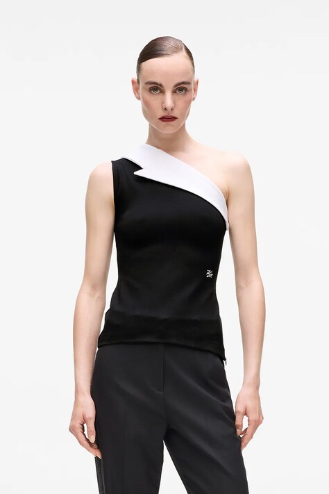 Karl Lagerfeld top kolor czarny cold shoulder A4W17040