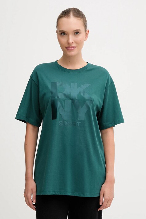 Dkny t-shirt bawełniany damski kolor zielony DP5T1470