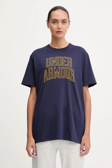 Under Armour t-shirt Rival donna colore blu navy 6007883