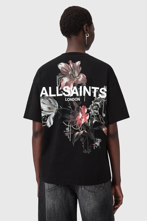 Βαμβακερό μπλουζάκι AllSaints ANIA χρώμα: μαύρο, W115JD