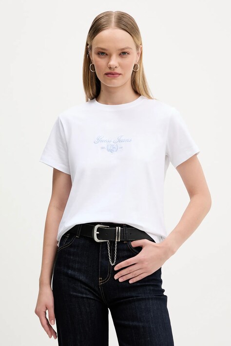 Guess Jeans t-shirt damski kolor biały W5BI09 J1314
