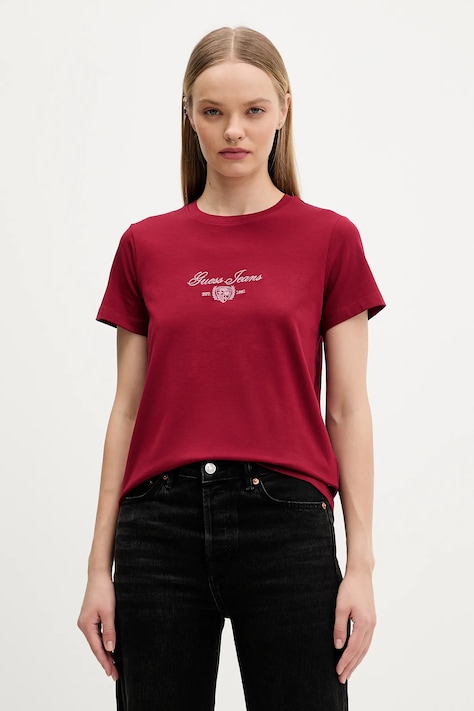 Guess Jeans t-shirt damski kolor czerwony W5BI09 J1314