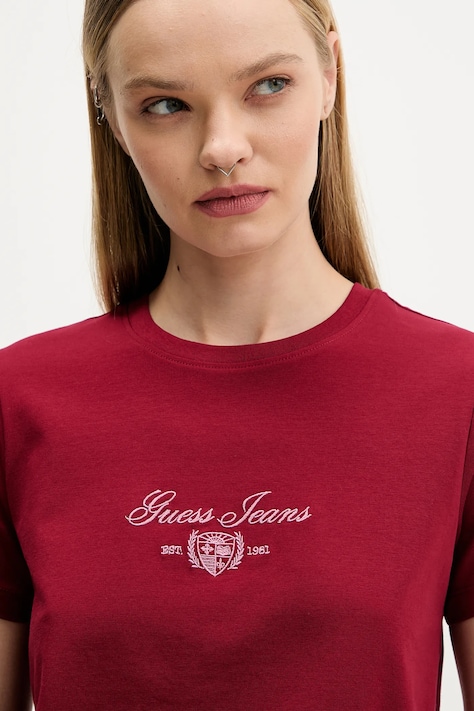 Guess Jeans t-shirt damski kolor czerwony W5BI09 J1314