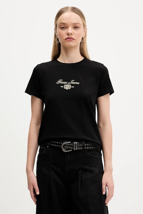 Guess Jeans t-shirt damski kolor czarny W5BI09 J1314