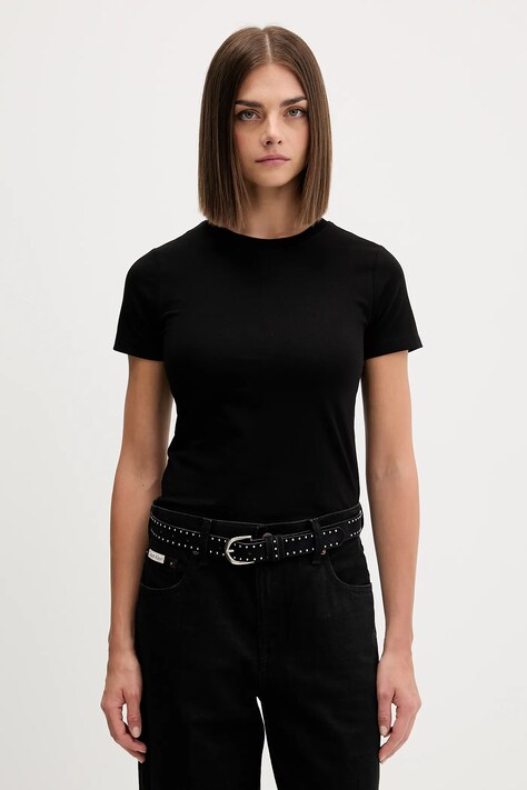 Μπλουζάκι Guess Jeans χρώμα: μαύρο, W5BI57 J1314