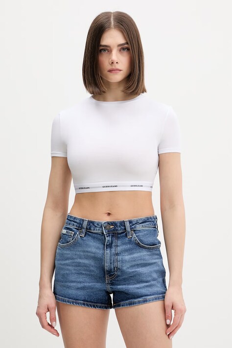 Guess Jeans t-shirt damski kolor biały W5YZ02 KBBU1