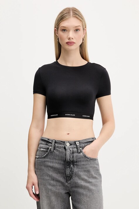 Guess Jeans tricou culoarea negru, W5YZ02 KBBU1