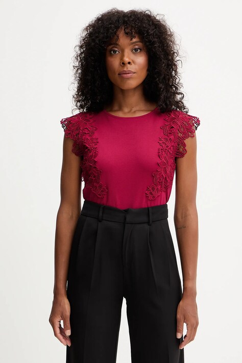 Morgan tricou din bumbac culoarea roșu, DFLOWER