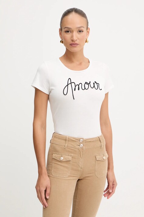 Morgan t-shirt damski kolor biały DMIO