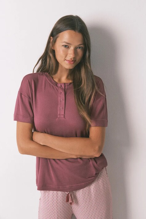 women'secret t-shirt damski kolor bordowy 3272301