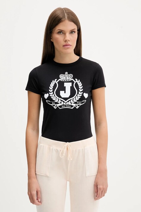 Juicy Couture t-shirt damski kolor czarny JCSCT225407