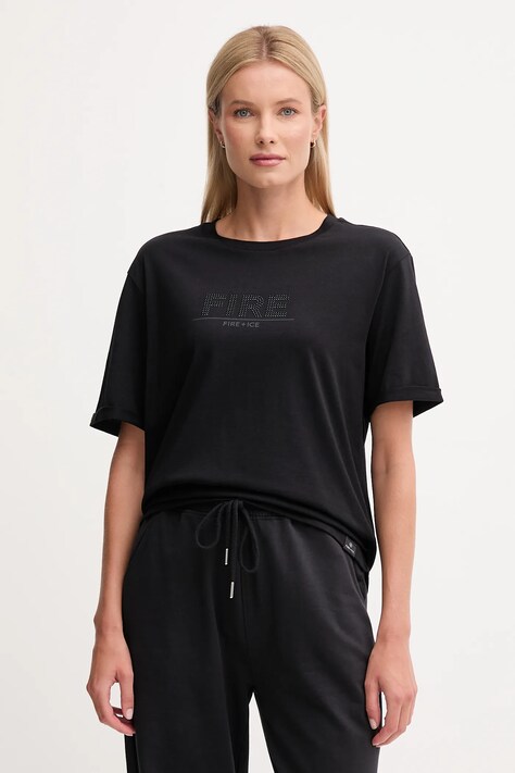 BOGNER Fire+Ice t-shirt bawełniany SINJA damski kolor czarny 54507308