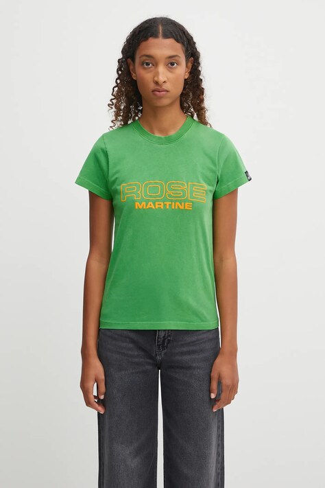 Martine Rose t-shirt bawełniany Shrunken damski kolor zielony 629JE01400CW