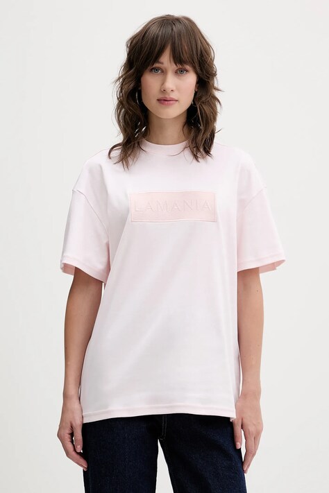 La Mania t-shirt bawełniany ALISA damski kolor różowy ALISA