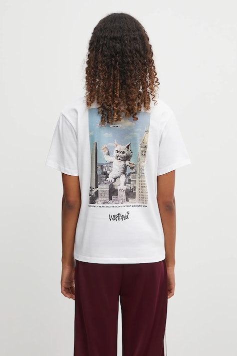 Памучна тениска Carhartt WIP W'' S/S Wiptopia T-Shirt дамска в бяло I035496.02XX