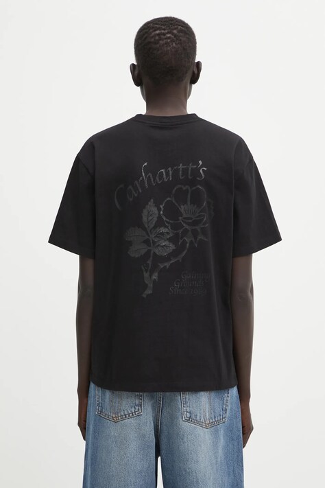Carhartt WIP tricou din bumbac W' S/S Flourish T-Shirt culoarea negru, I035542.89XX