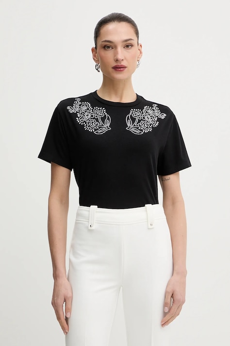 Morgan t-shirt damski kolor czarny DMAX