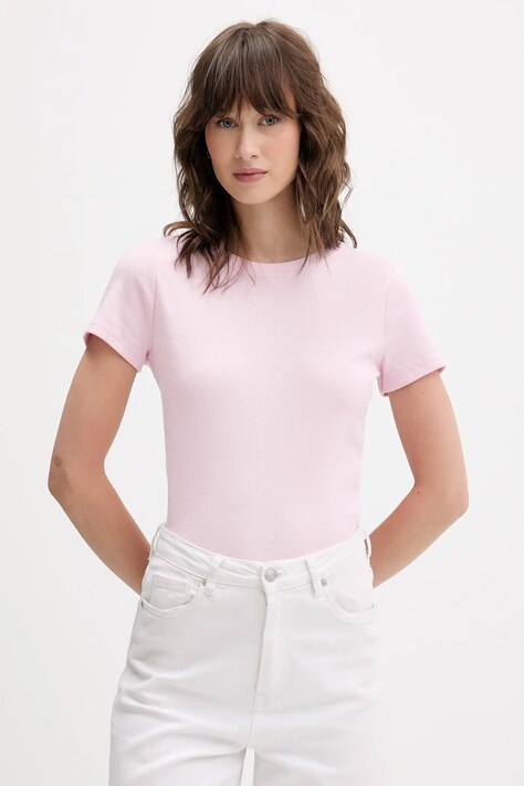 Μπλουζάκι Hollister Co. χρώμα: ροζ, KI339-5073-600