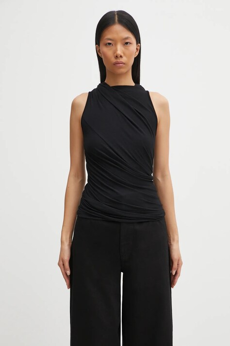Rick Owens Lilies bluzka z domieszką kaszmiru Luna damska kolor czarny gładka LI02E3109.JBWS
