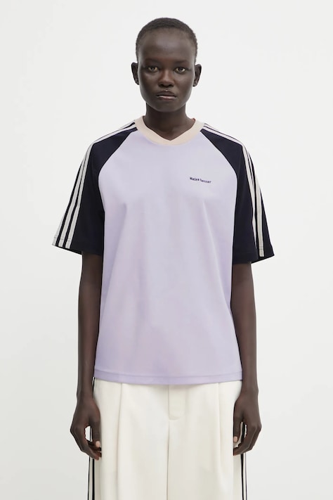 Bavlnené tričko adidas Originals Wb Cali Tee dámske, fialová farba, KD0337