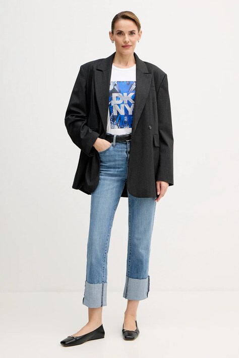 Dkny t-shirt KNIT TOPS damski kolor biały P5GHZWNA