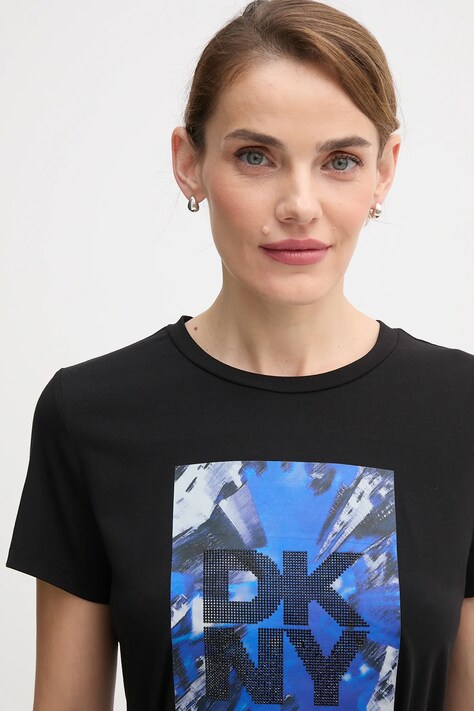 Dkny t-shirt KNIT TOPS damski kolor czarny P5GHZWNA