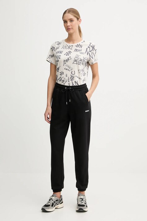 Dkny t-shirt bawełniany TOMPKINS TEES damski kolor beżowy DP5T1330