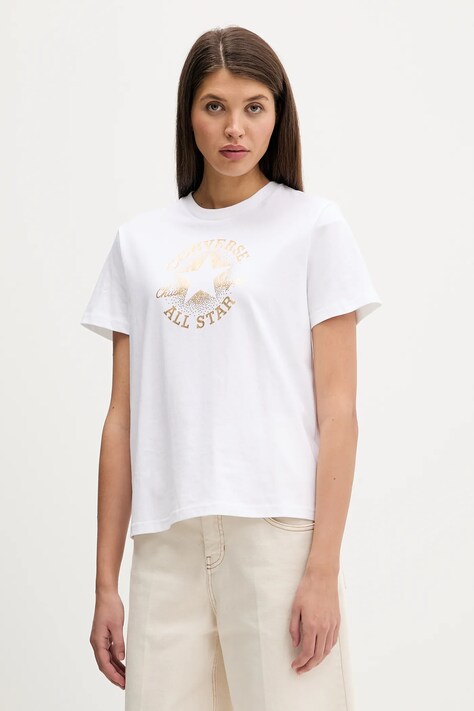 Converse t-shirt bawełniany damski kolor biały CVW5T845