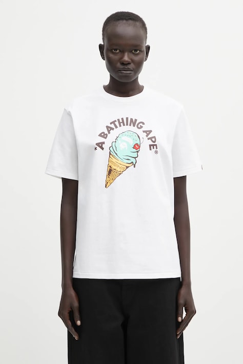 A Bathing Ape t-shirt bawełniany Ice Cream damski kolor biały 001TEL302043L