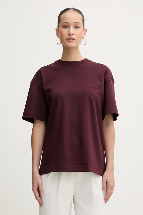 La Mania t-shirt bawełniany BABES damski kolor bordowy BABES