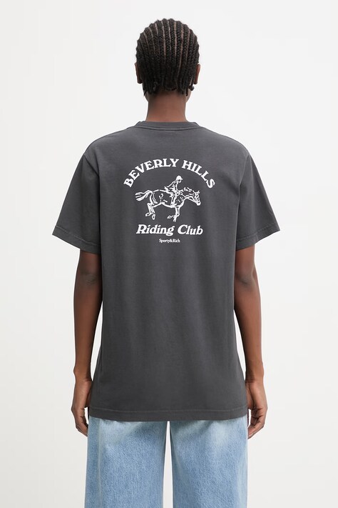 Sporty & Rich BH Riding Club t-shirt damski bawełniany czarny TO04364255BA02