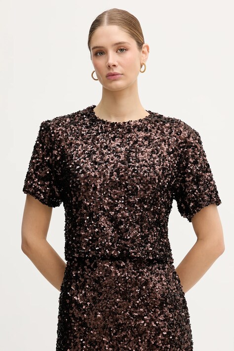 IBlues bluzka BASILIO damska kolor brązowy gładka 2527976015200