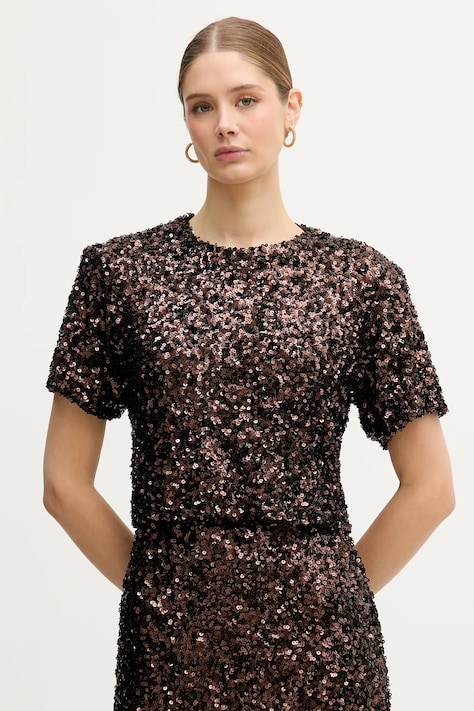 IBlues bluzka BASILIO damska kolor brązowy gładka 2527976015200