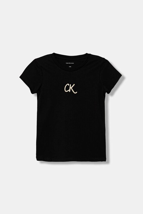 Calvin Klein Jeans t-shirt bawełniany dziecięcy kolor czarny IG0IG02972