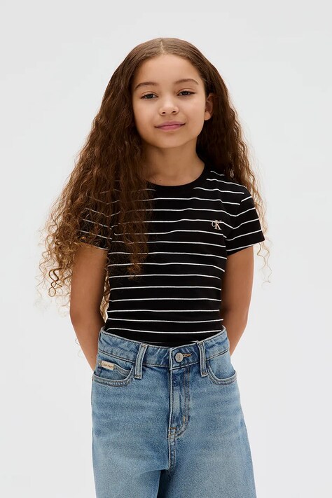 Calvin Klein Jeans t-shirt bawełniany dziecięcy kolor czarny IG0IG02992