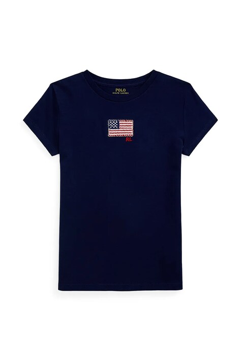Polo Ralph Lauren tricou de bumbac pentru copii culoarea bleumarin, 313971138002