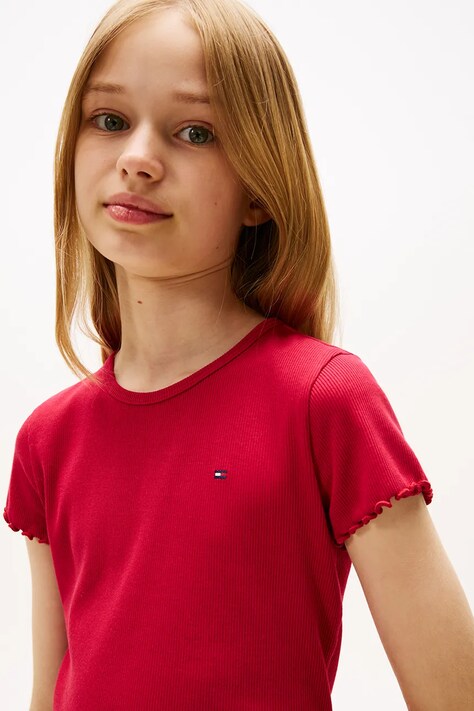 Tommy Hilfiger t-shirt dziecięcy kolor różowy KG0KG08590