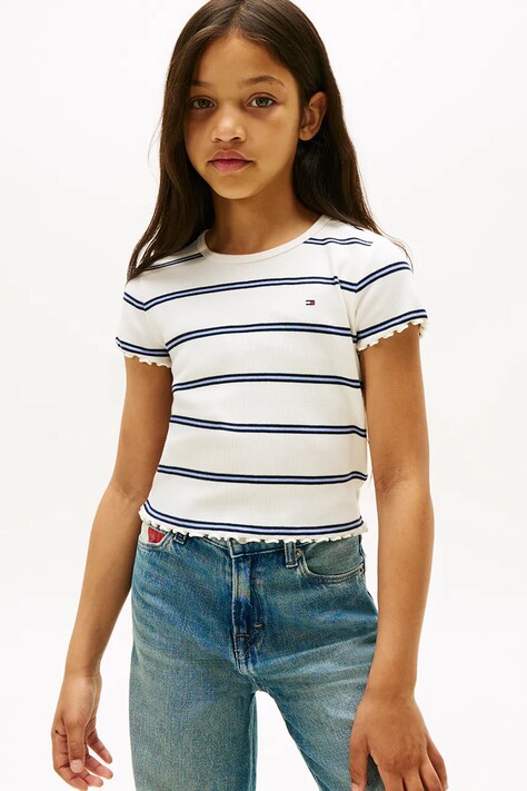 Tommy Hilfiger t-shirt dziecięcy kolor beżowy KG0KG08590