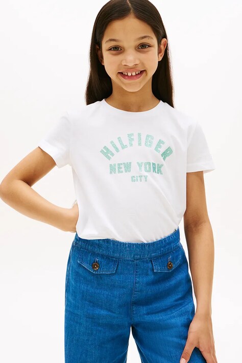 Tommy Hilfiger t-shirt bawełniany dziecięcy kolor biały KG0KG08813