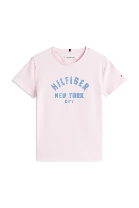Tommy Hilfiger tricou de bumbac pentru copii culoarea roz, KG0KG08813
