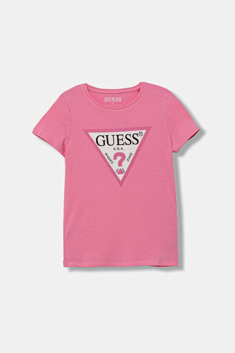 Guess t-shirt dziecięcy kolor różowy J2YI51 K6YW1
