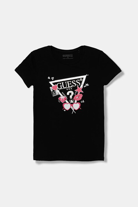 Guess t-shirt dziecięcy kolor czarny J5YI00 K6YW4